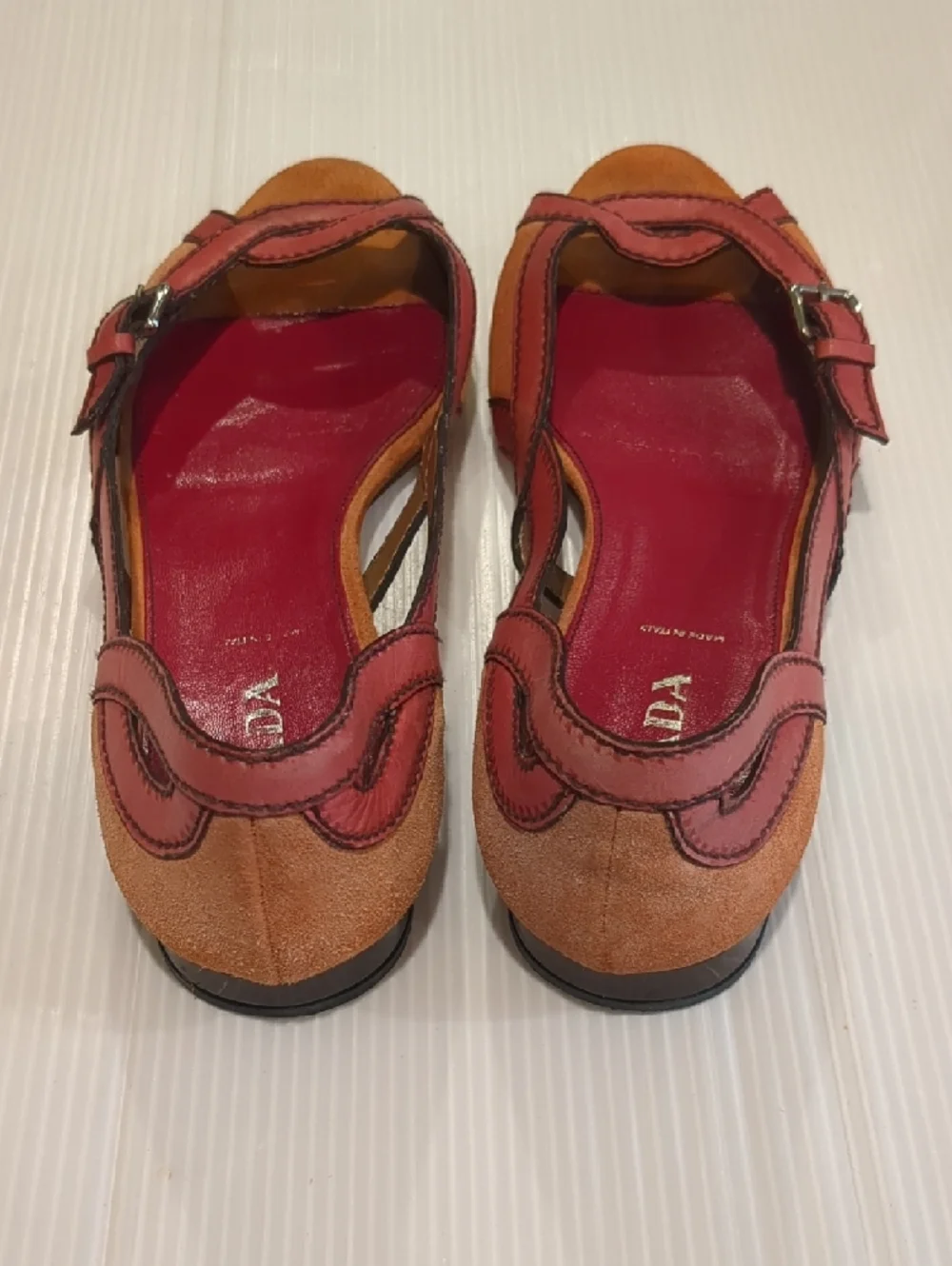 Prada Open-Toe Leather Summer Shoes